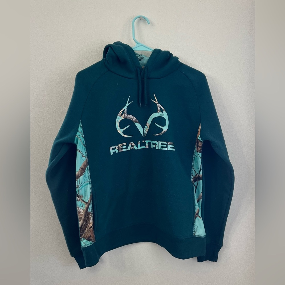 Realtree Turquoise Hoodie with Camouflage Pattern